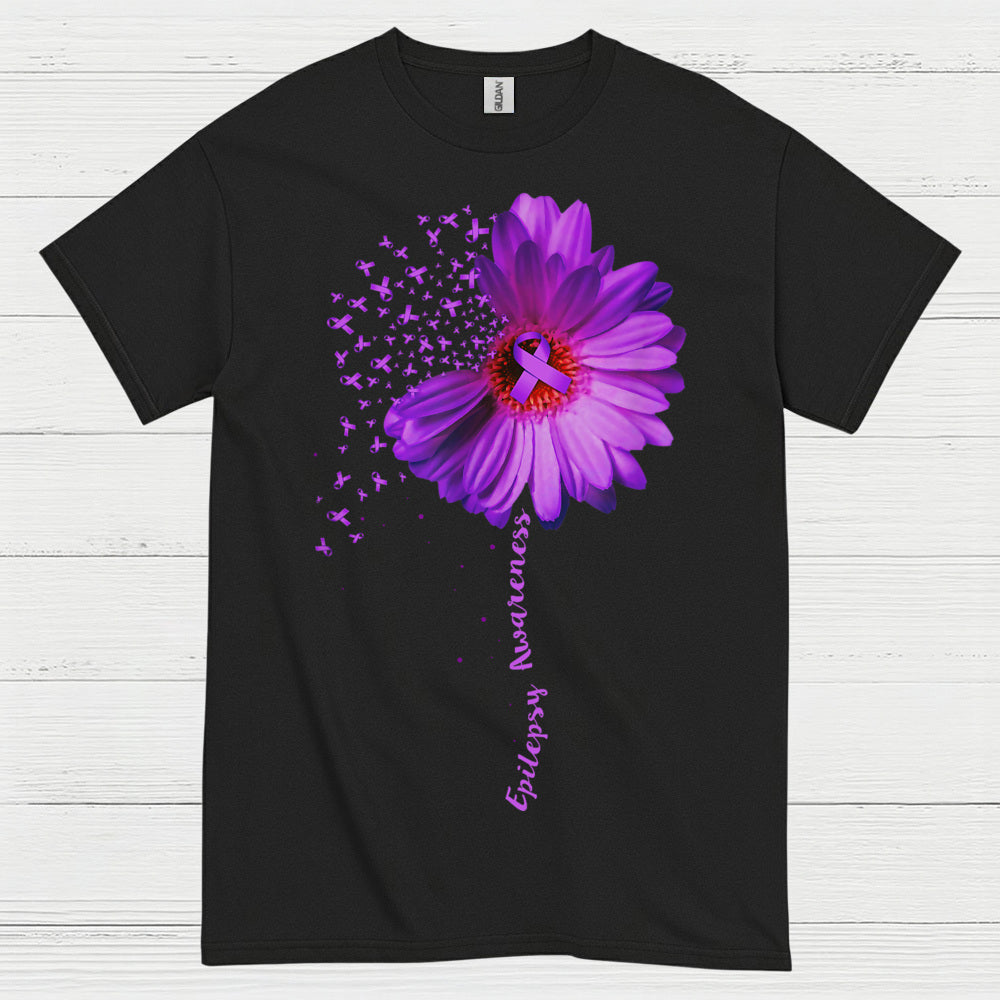 Purple Flower Epilepsy Awareness T Shirt