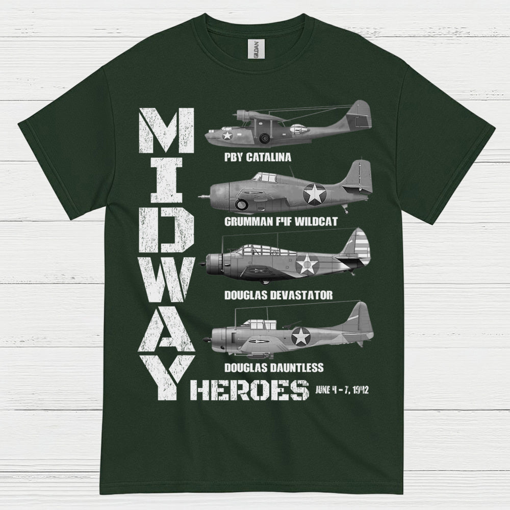 Midway Heroes WWII Aircraft T Shirt