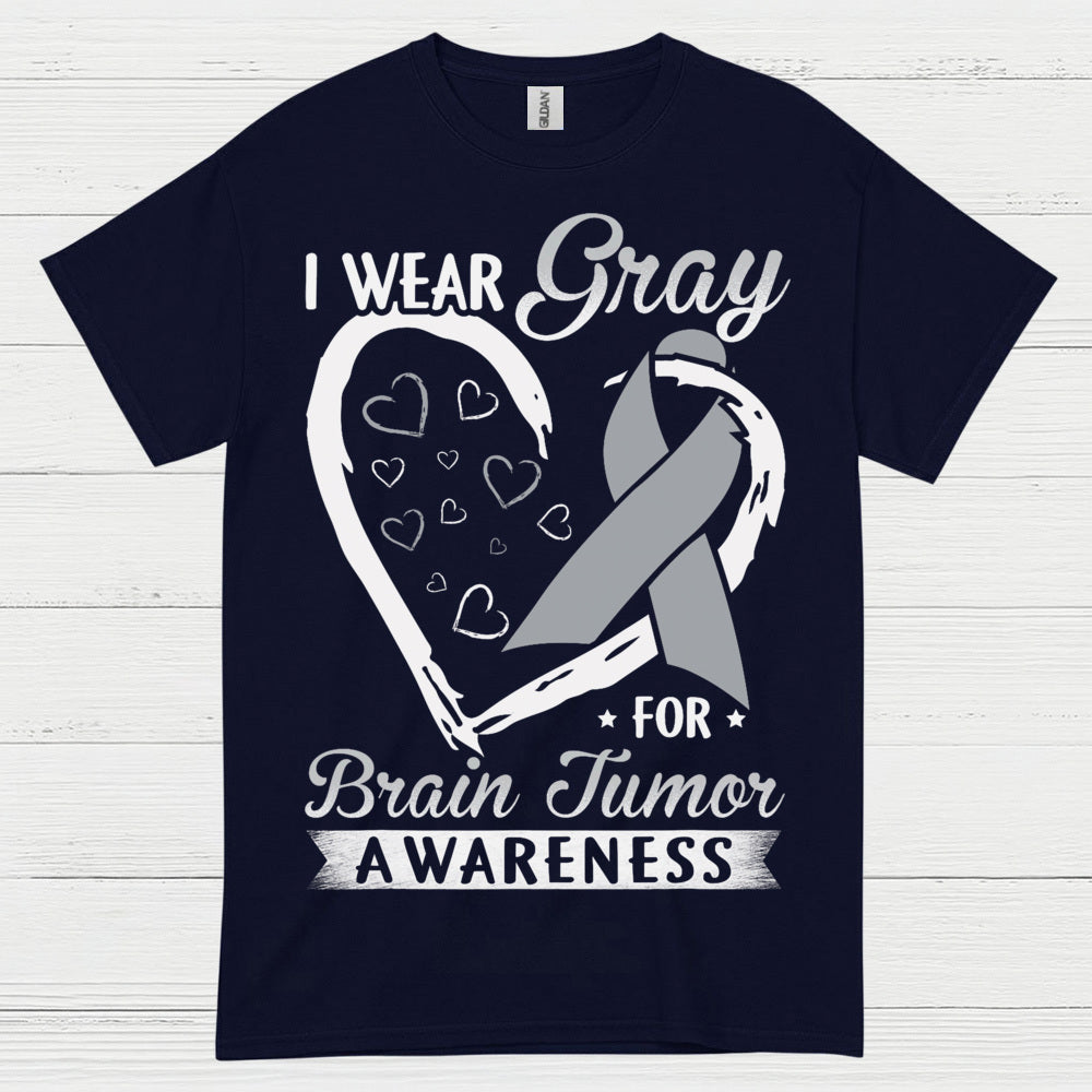 I Wear Gray For Brain Tumor Awareness T Shirt