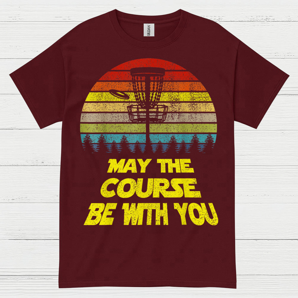 Retro Disc Golf May The Course Be With You T Shirt