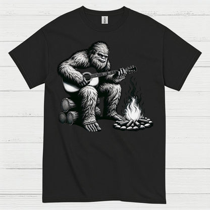 Bigfoot Playing Guitar Campfire T Shirt