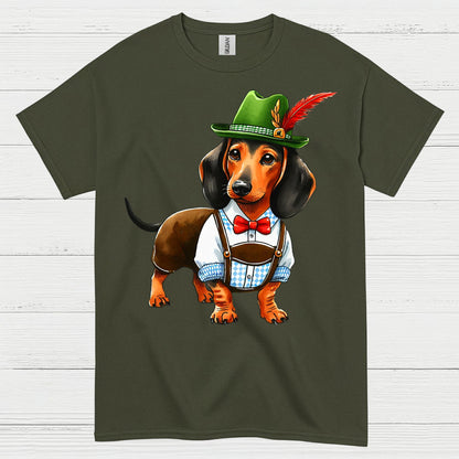 Oktoberfest German Lederhosen Dachshund T Shirt
