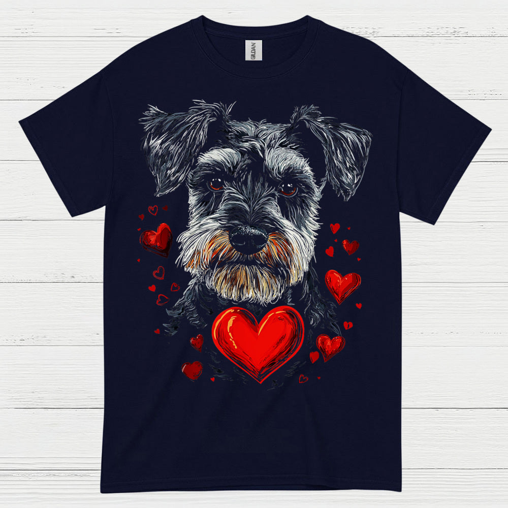 Schnauzer Love Heart Dog Lover T Shirt
