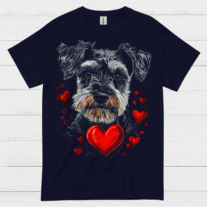 Schnauzer Love Heart Dog Lover T Shirt