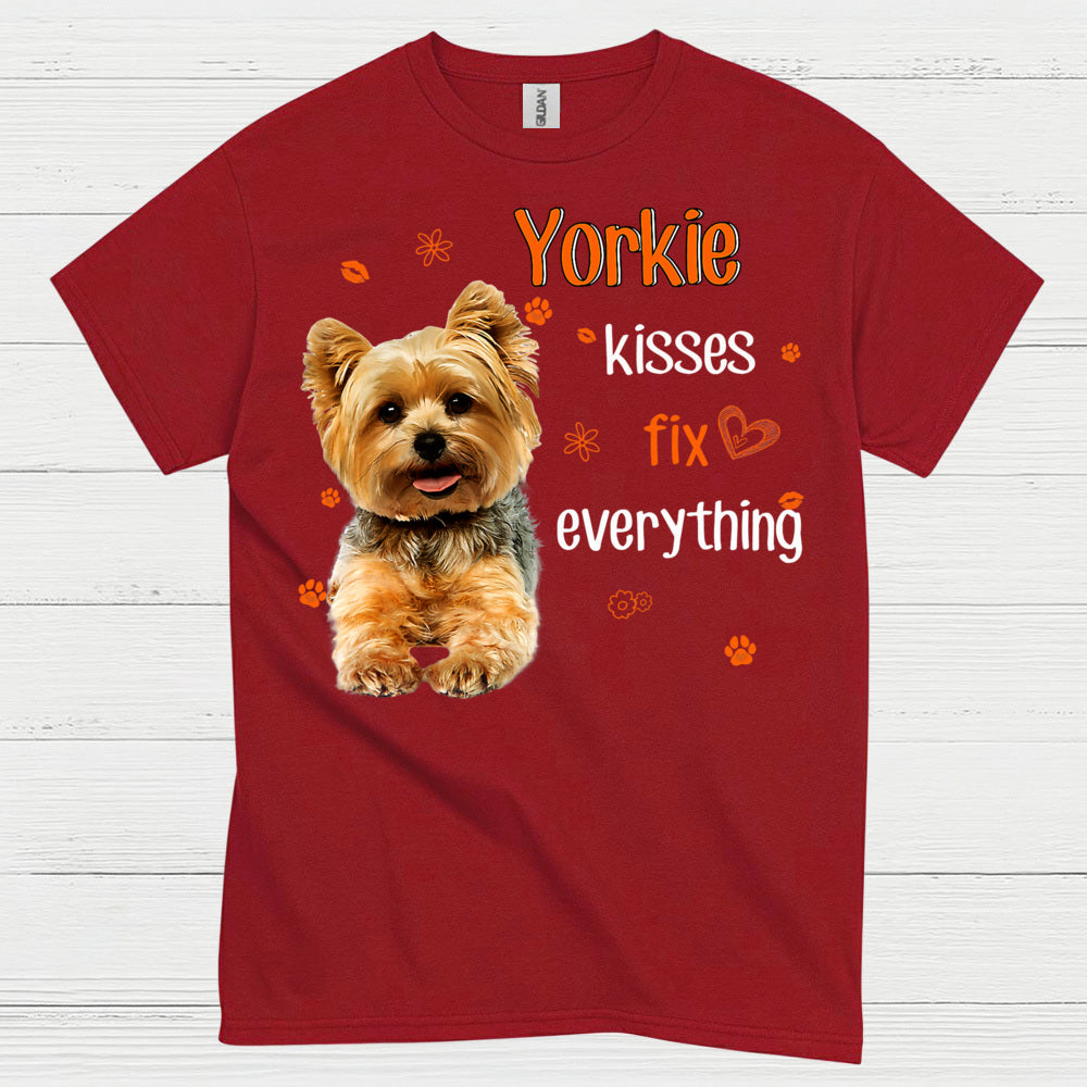 Yorkie Kisses Fix Everything Dog T Shirt