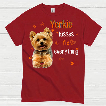 Yorkie Kisses Fix Everything Dog T Shirt