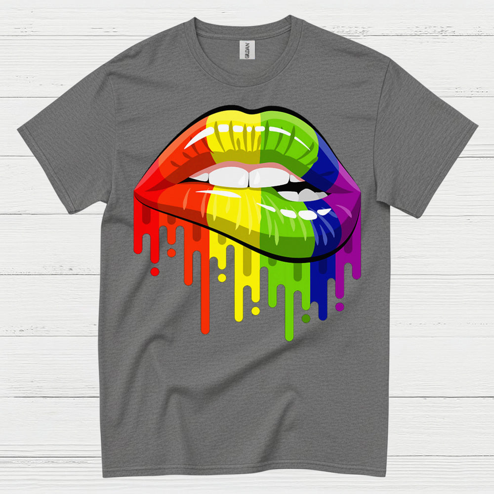 Rainbow Dripping Lips Pride T Shirt