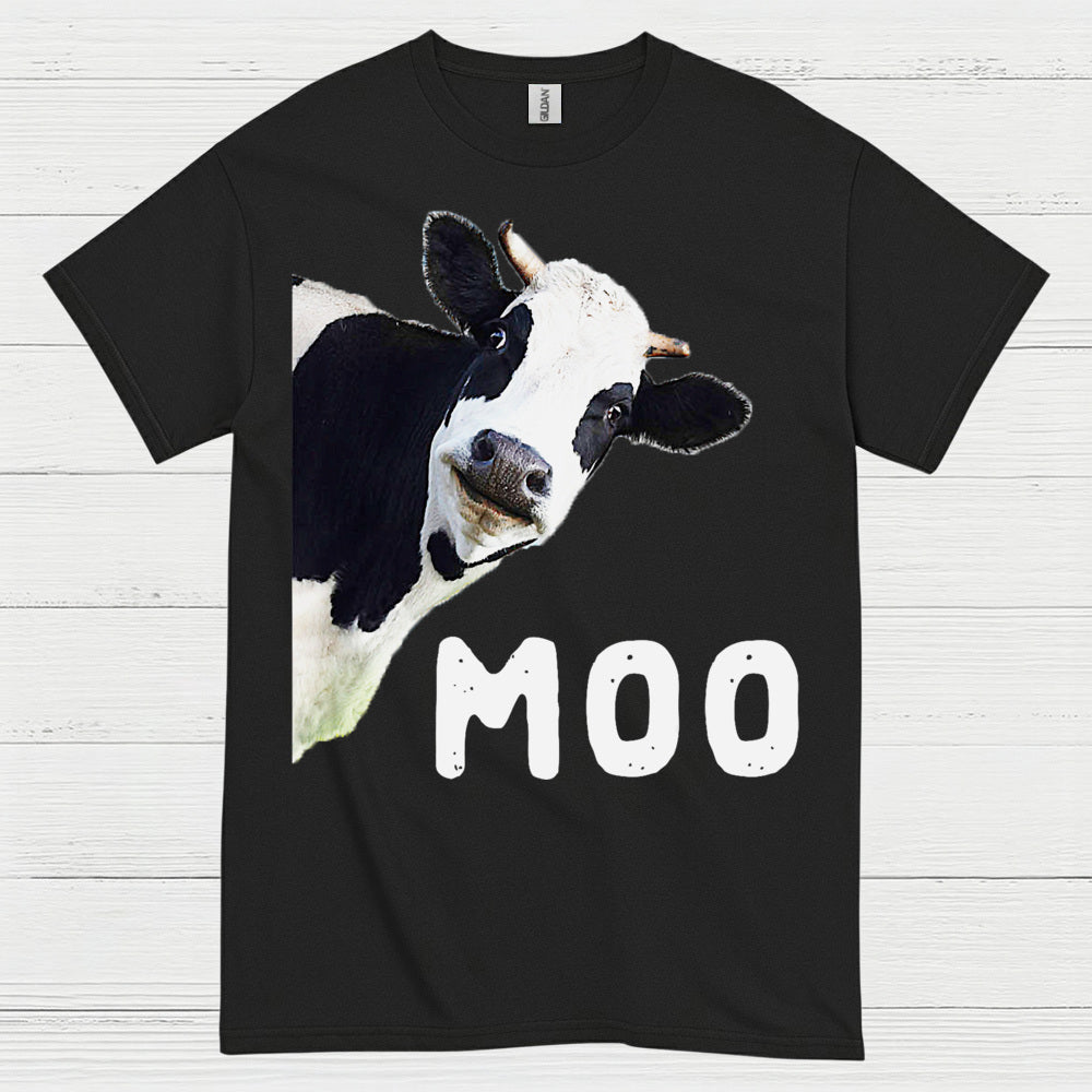 Moo Funny Cow Peekaboo T Shirt