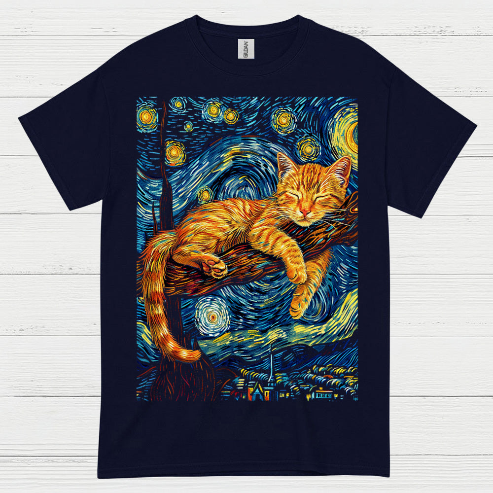 Peaceful Sleeping Cat Art T Shirt