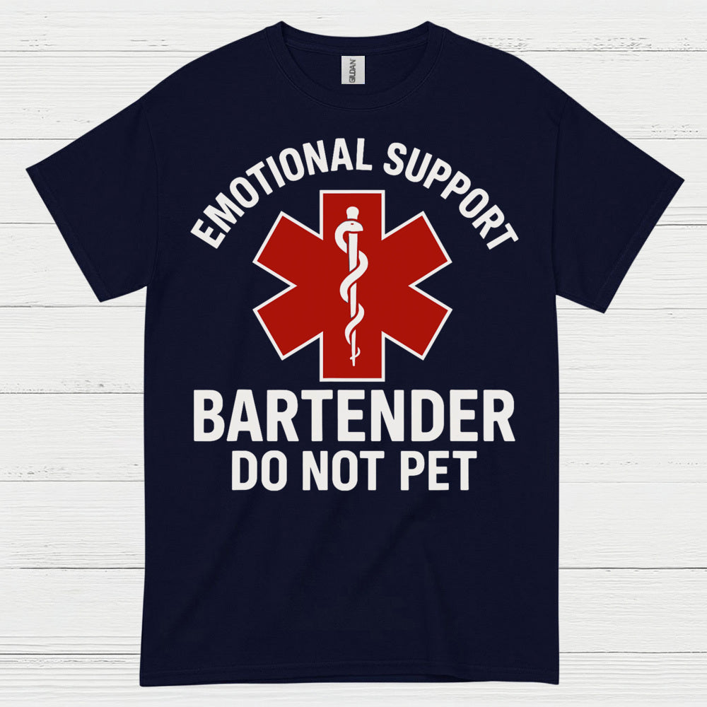 Emotional Support Bartender Humor T Shirt