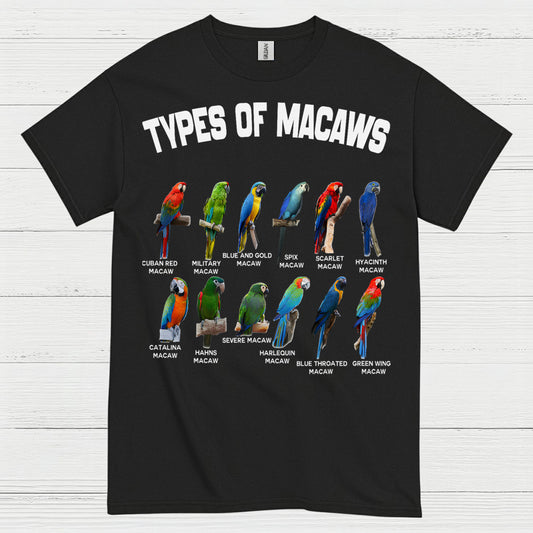 Types Of Macaws Educational T Shirt