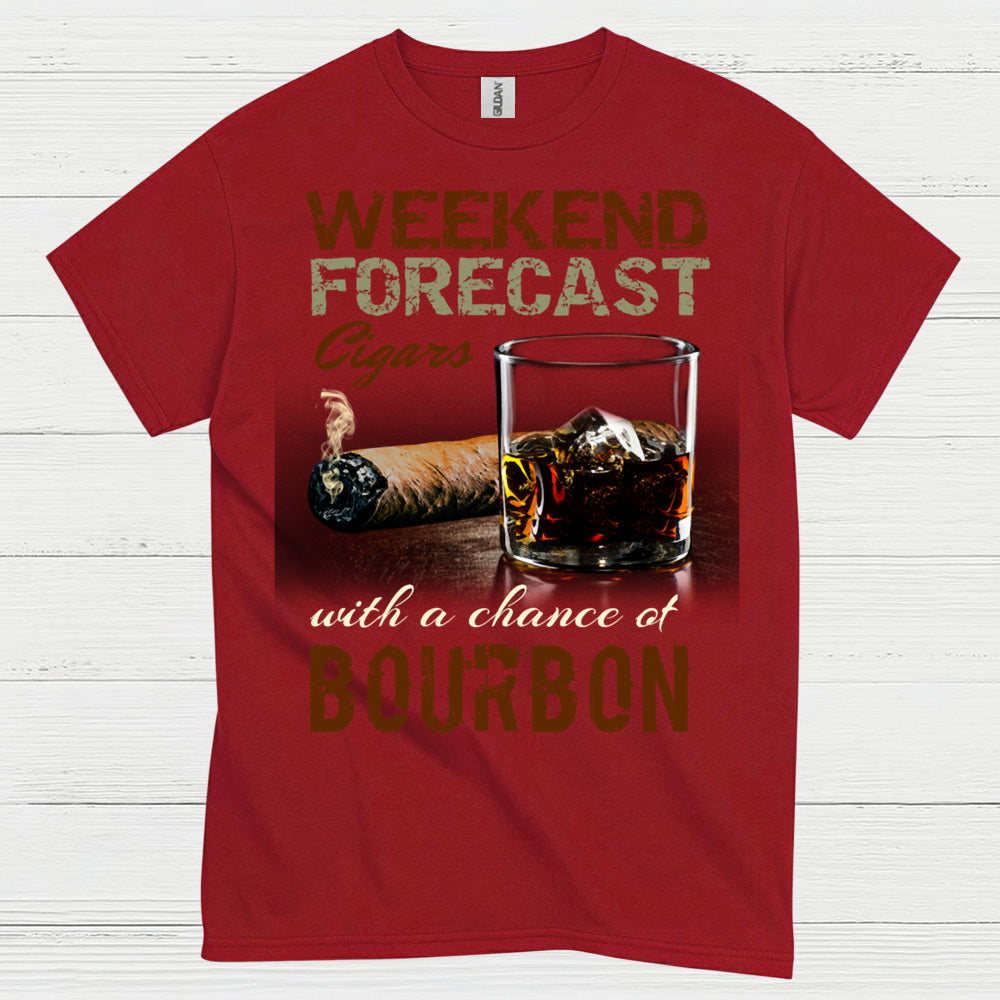 Weekend Forecast Cigars And Bourbon T Shirt