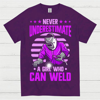 Never Underestimate A Girl Who Can Weld T Shirt