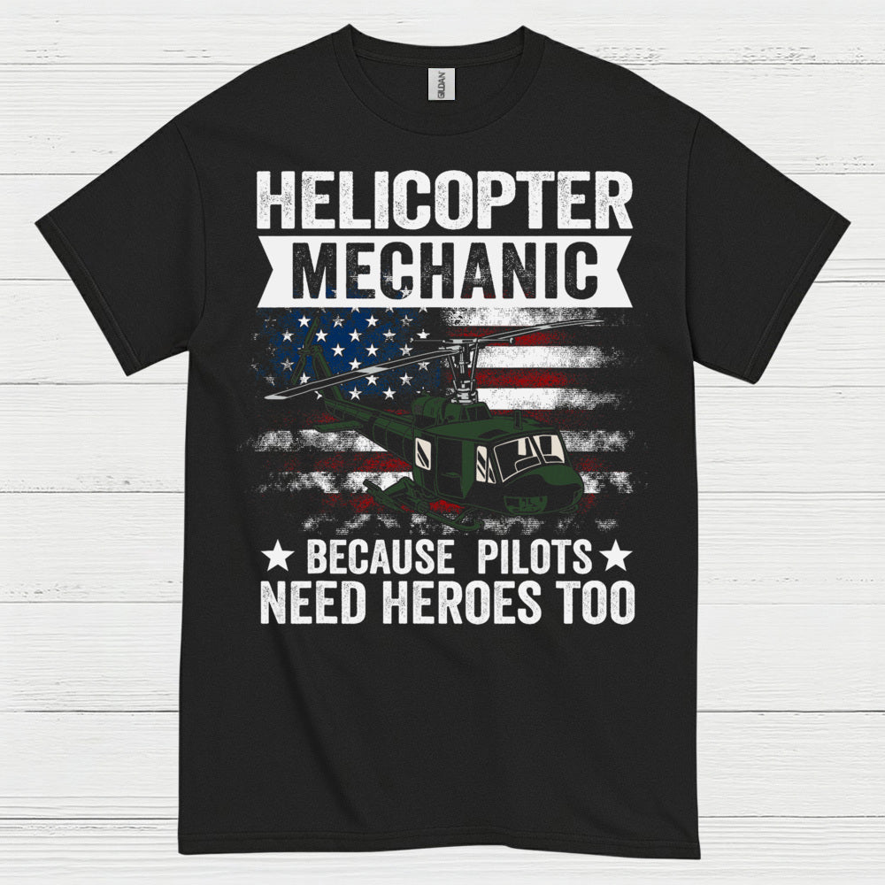 Helicopter Mechanic Heroes Aviation T Shirt
