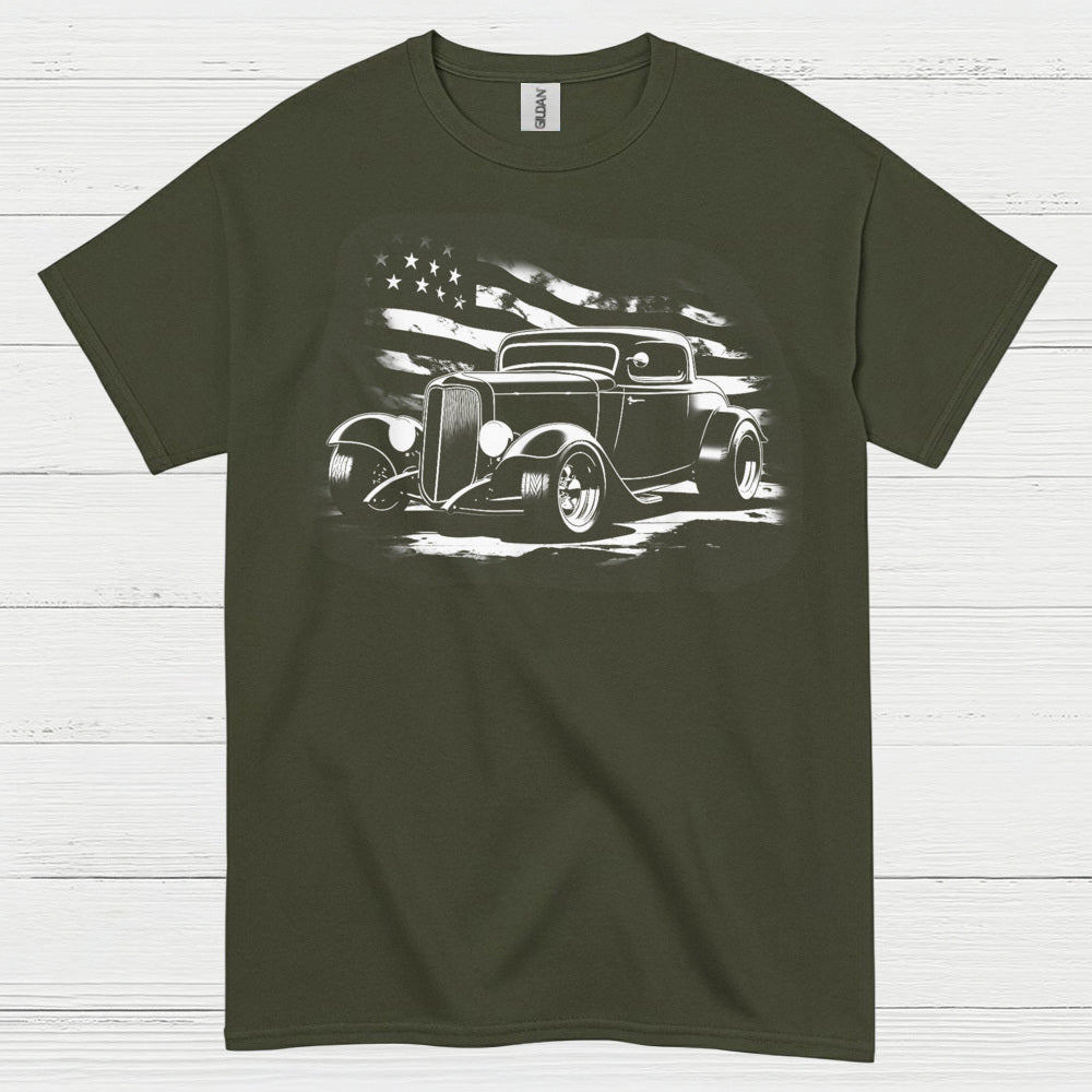 American Flag Hot Rod T Shirt