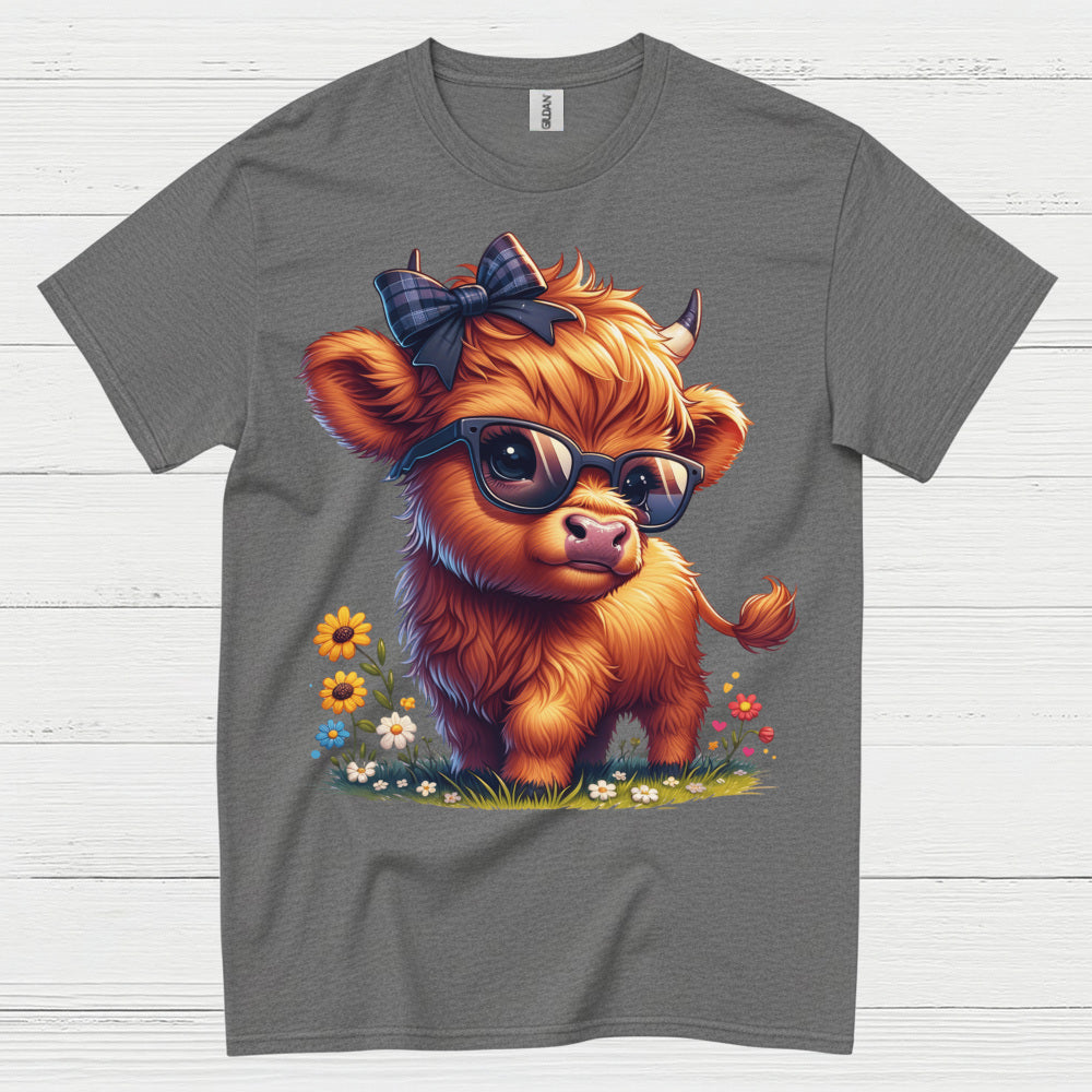 Cute Highland Cow Sunglasses T Shirt