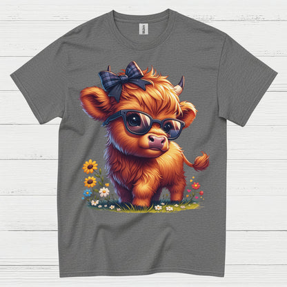 Cute Highland Cow Sunglasses T Shirt