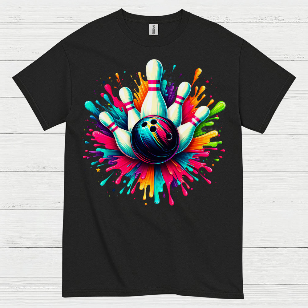 Bowling Chaos Glitch Humor T Shirt