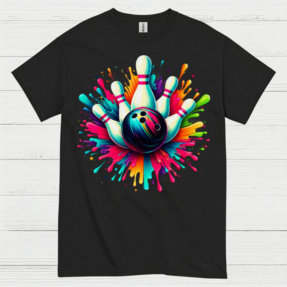 Bowling Chaos Glitch Humor T Shirt