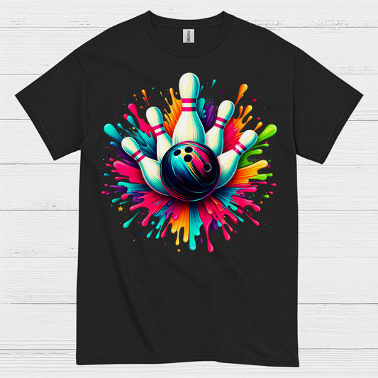Bowling Chaos Glitch Humor T Shirt