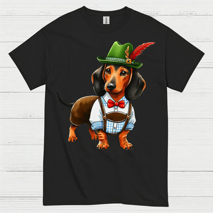 Oktoberfest German Lederhosen Dachshund T Shirt