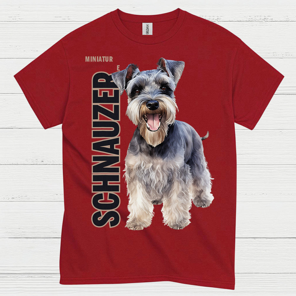 Miniature Schnauzer Realistic Dog Art T Shirt