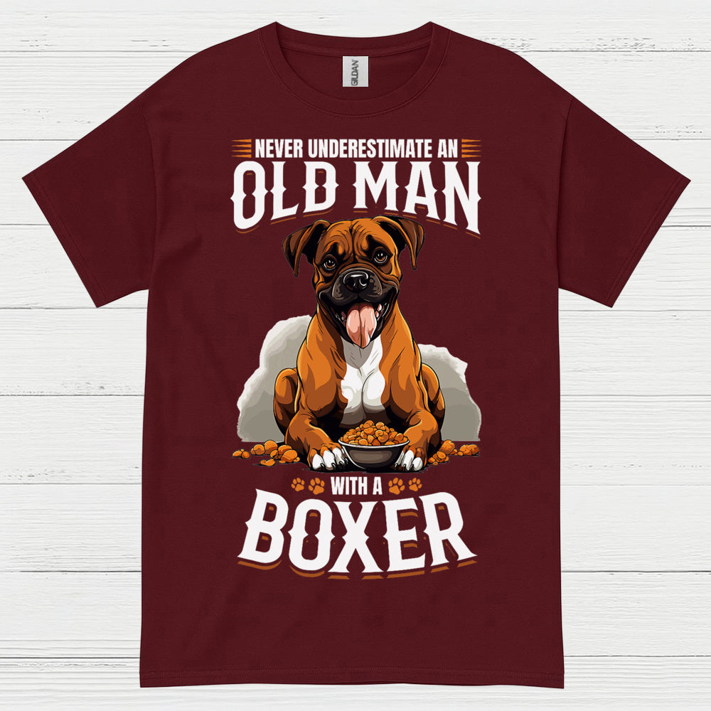 Never Underestimate Old Man Boxer T Shirt