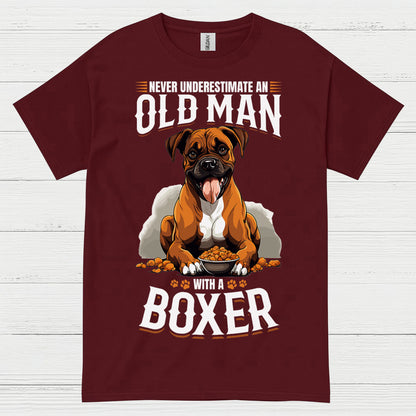 Never Underestimate Old Man Boxer T Shirt