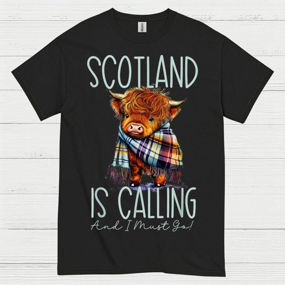 Scotland Is Calling Highland Cow T Shirt