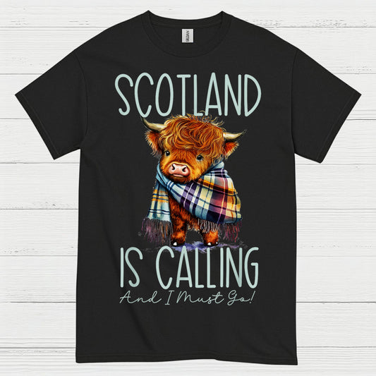 Scotland Is Calling Highland Cow T Shirt