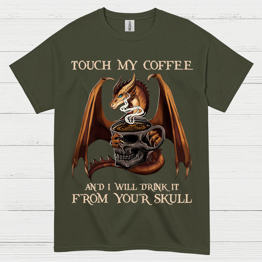 Dragon Coffee Skull T Shirt