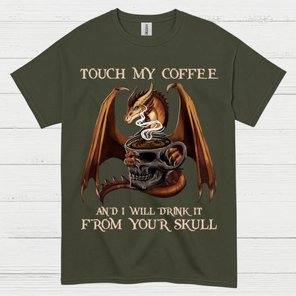 Dragon Coffee Skull T Shirt