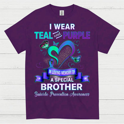 I Wear Teal Purple Brother Memory T Shirt