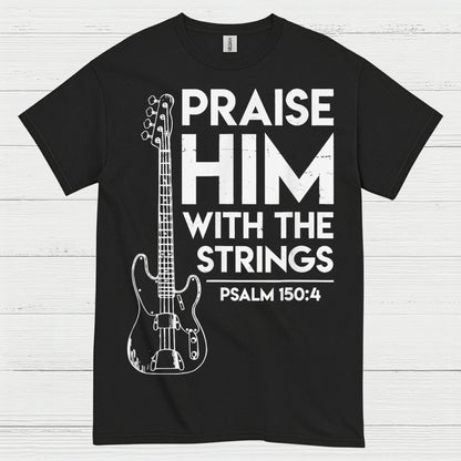 Praise Him With The Strings Christian Guitar T Shirt