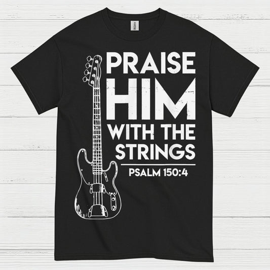Praise Him With The Strings Christian Guitar T Shirt