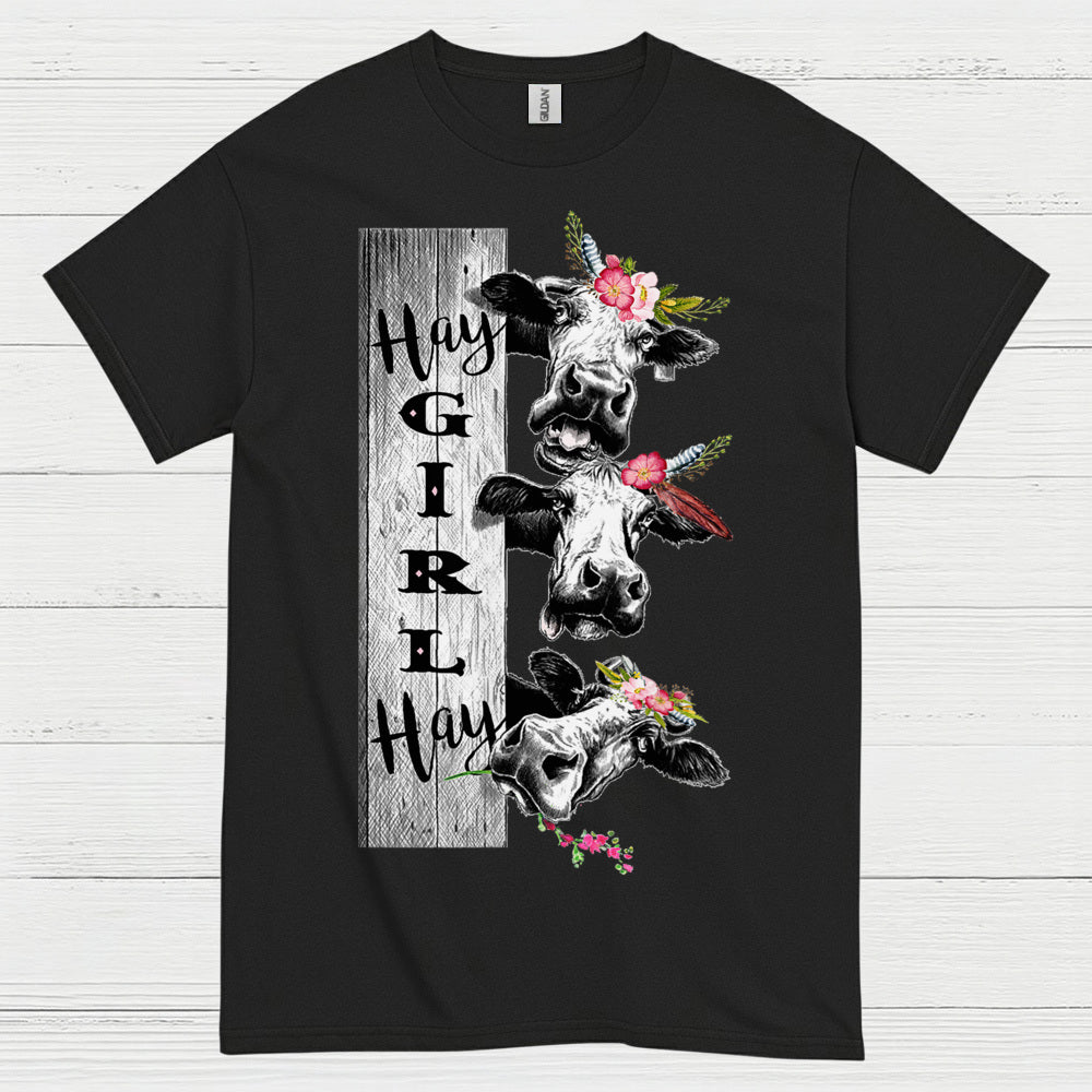Hay Girl Hay Funny Cow T Shirt