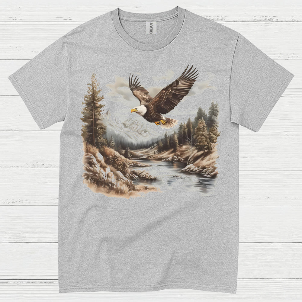 Vintage Bald Eagle Mountain River Wilderness T Shirt
