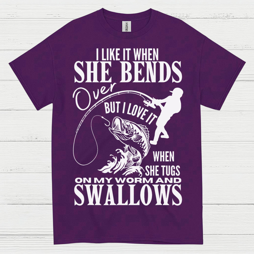She Bends Fishing T Shirt