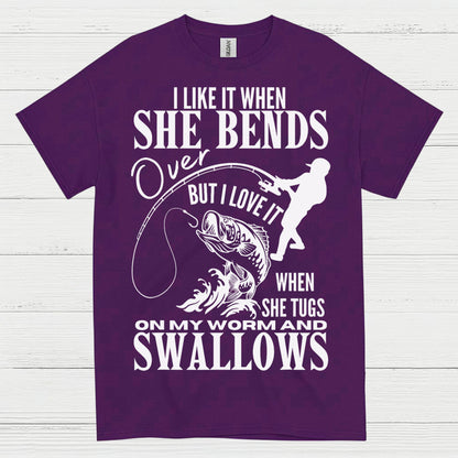 She Bends Fishing T Shirt