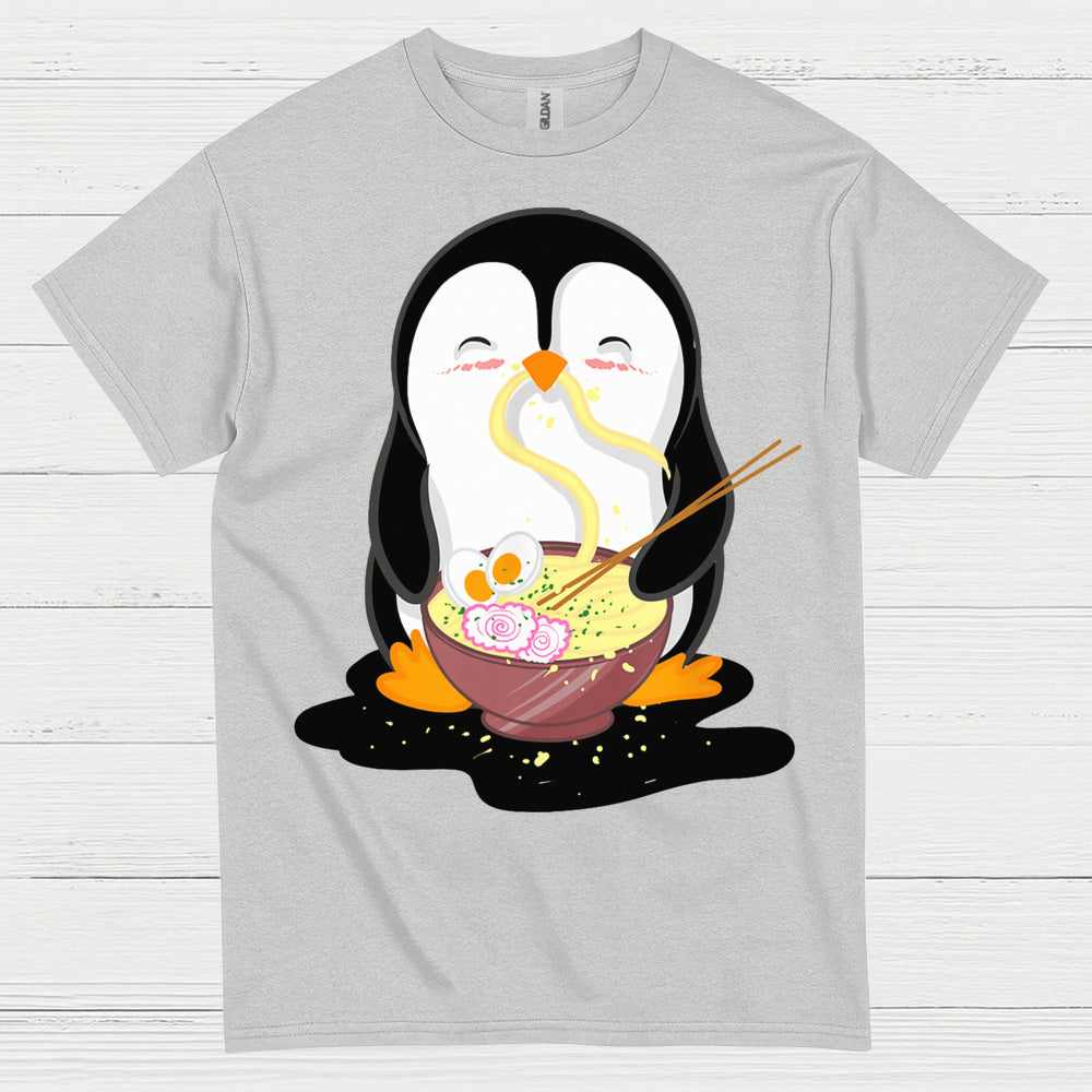 Cute Penguin Eating Ramen Graphic T Shirt