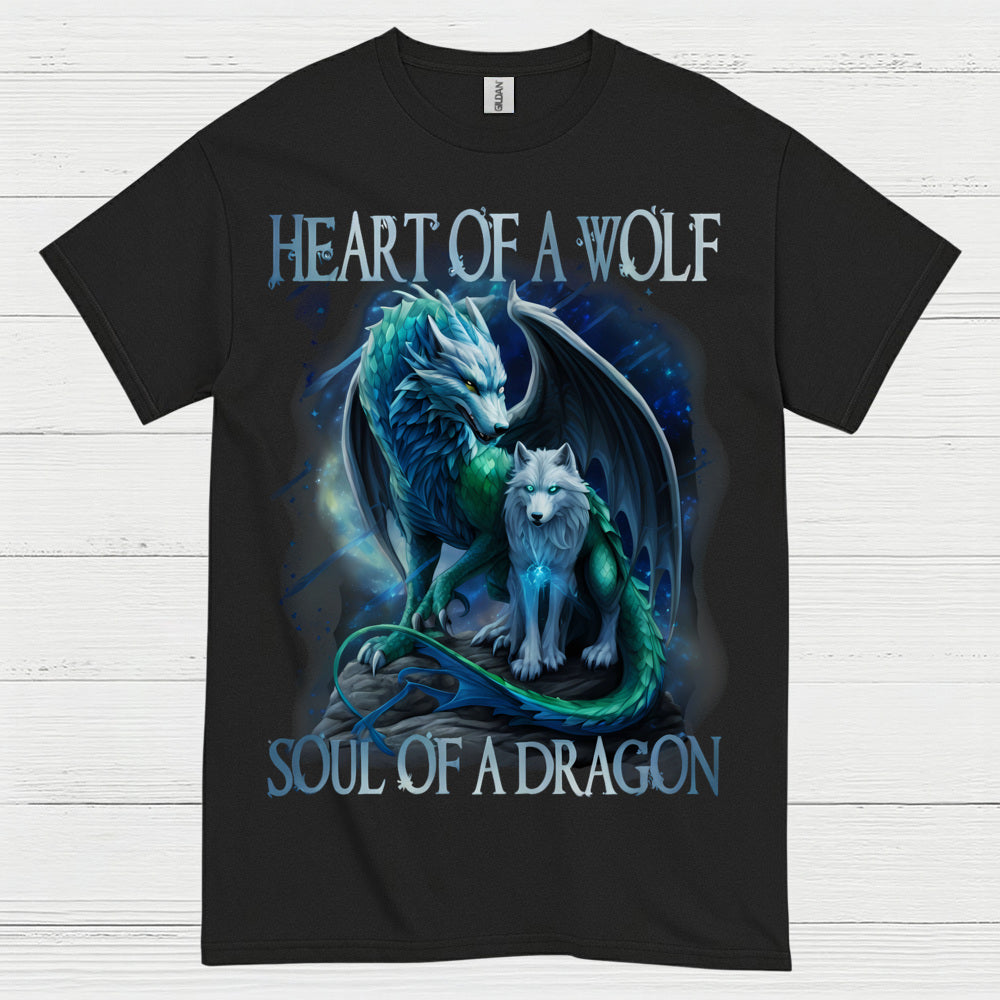 Heart Of A Wolf Soul Of A Dragon T Shirt