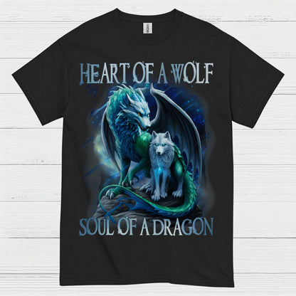 Heart Of A Wolf Soul Of A Dragon T Shirt