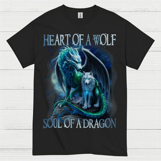 Heart Of A Wolf Soul Of A Dragon T Shirt