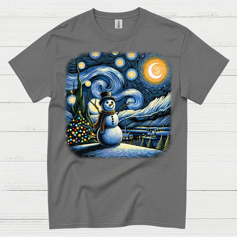 Festive Snowman Art T Shirt