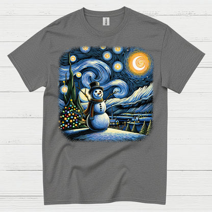 Festive Snowman Art T Shirt
