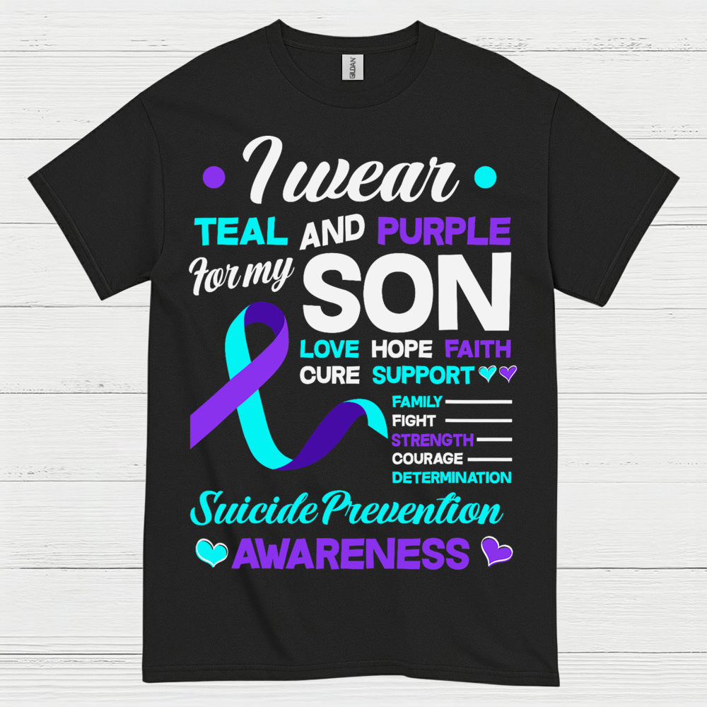 I Wear Teal Purple For My Son T Shirt