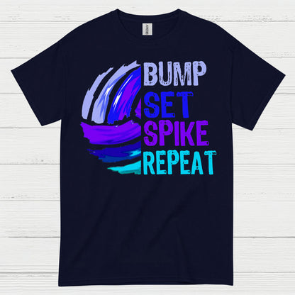 Bump Set Spike Repeat Volleyball T Shirt
