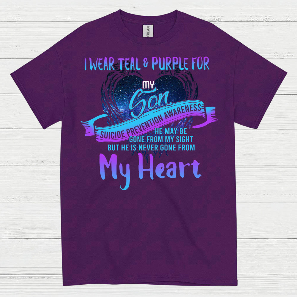 I Wear Teal Purple For My Son Memory T Shirt