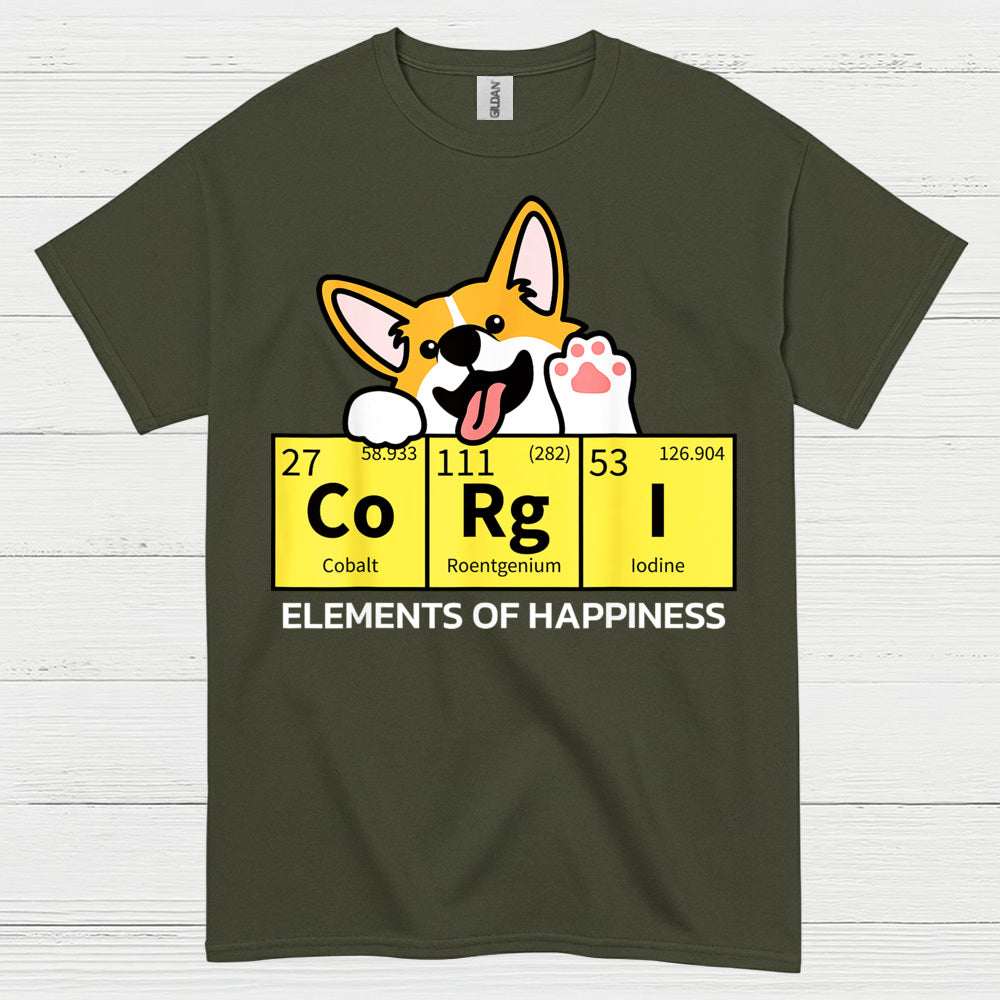 Corgi Elements Of Happiness T Shirt