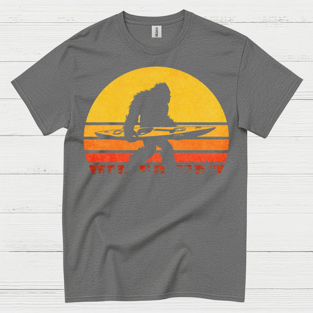 Surfing Bigfoot Sunset T Shirt